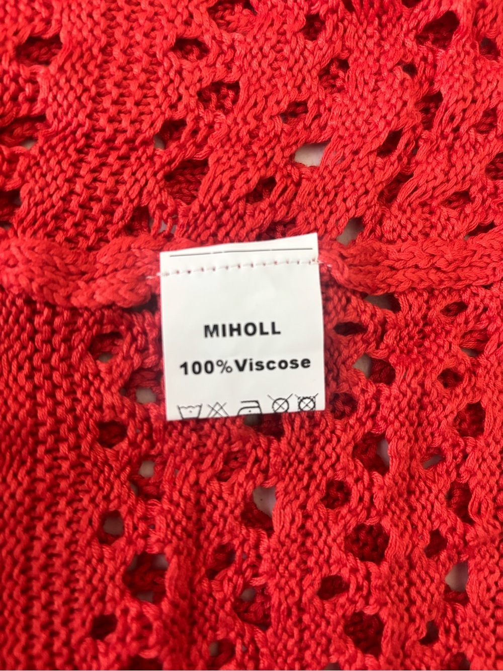 Women’s Midi Crochet Tank Dress in Burnt Orange - Picture 5 of 5